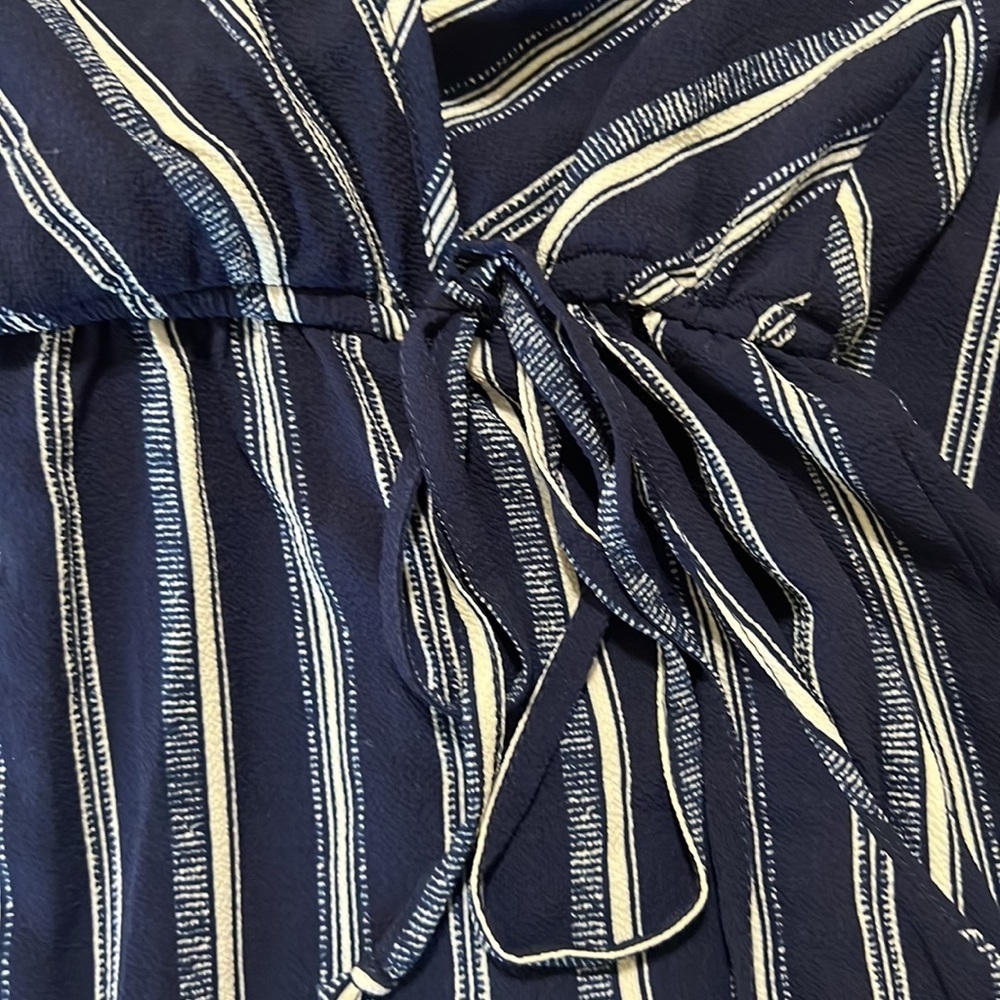 Bobeau Navy &‎ White Stripped Tank Style Jumpsuit - Picture 7 of 15